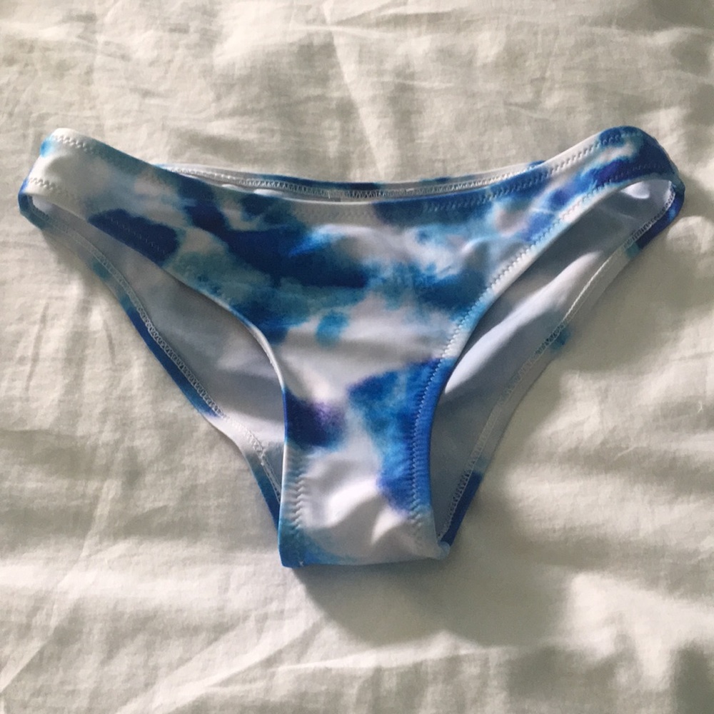 Zaful Bikini Bottoms Tie Dye Blue